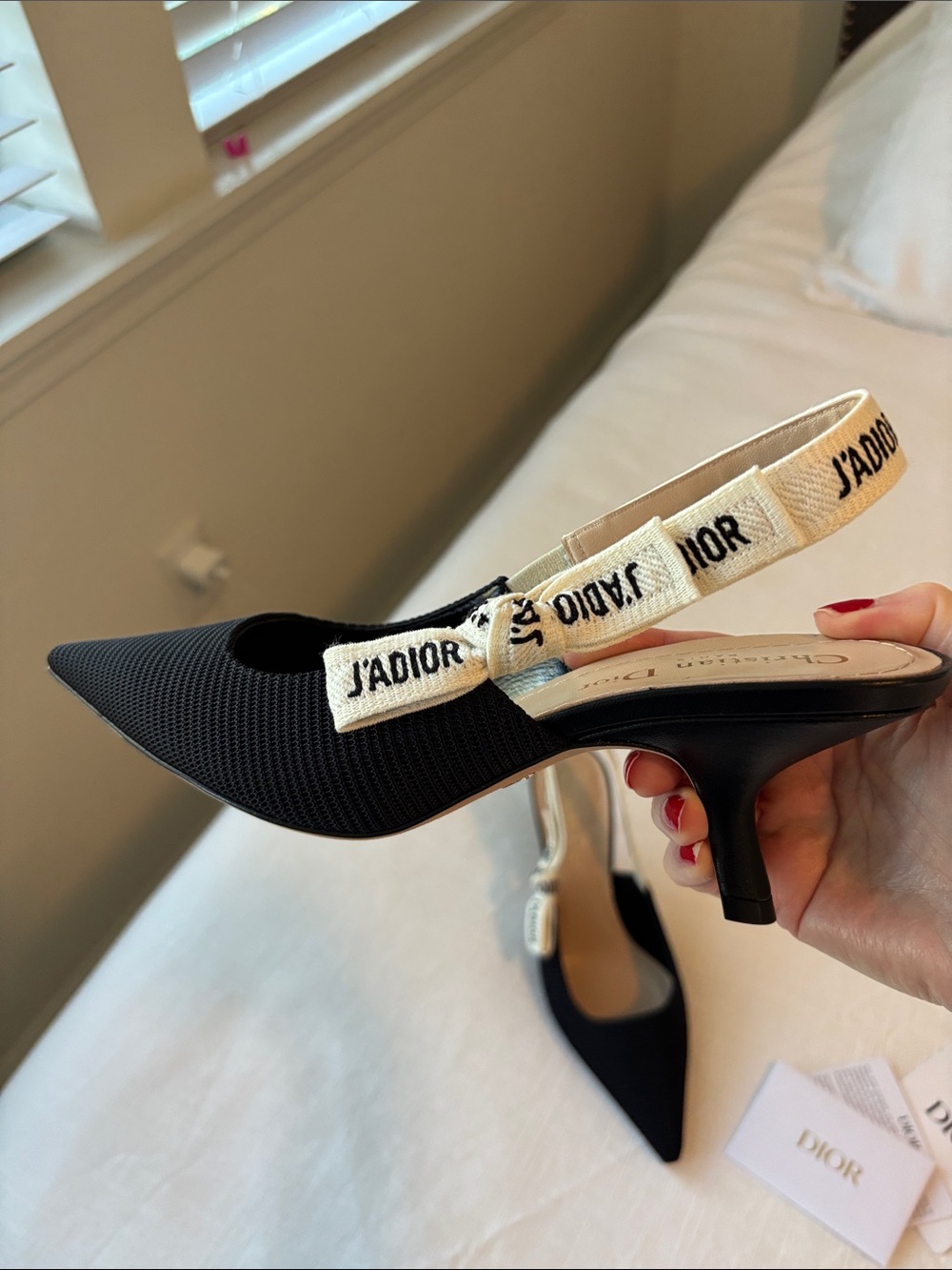 Dior Christian Dior Black J'Adior Slingback Kitten Heel Pumps 36 1/2 EU - NWT - Picture 9 of 17